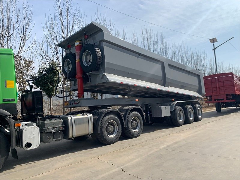 Vehicle Master 40 Cbm 3 Axles Heavy Hydraulic Cylinder Tipper Truck Trailers Rear Dump Tipping Semi Trailer