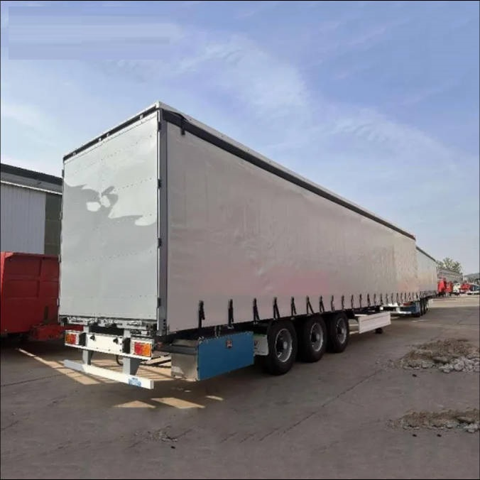 53FT 45FT 40FT 3 Axle 40ton Cargo Box Dry Van PVC Fabric Water-Proof Curtain Side Truck Semi Trailer with BPW for Russia /Africa Market