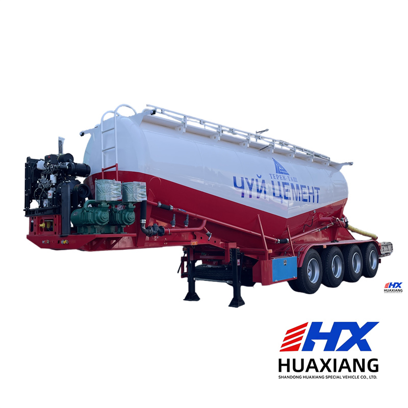 Powder and Particle Material Transport Truck Powder Tank Semi-Trailer Bulk Cement Tank Traile Fly Ash Transport Truck Smoke Ash Tank Truck Stainless Steetrailer