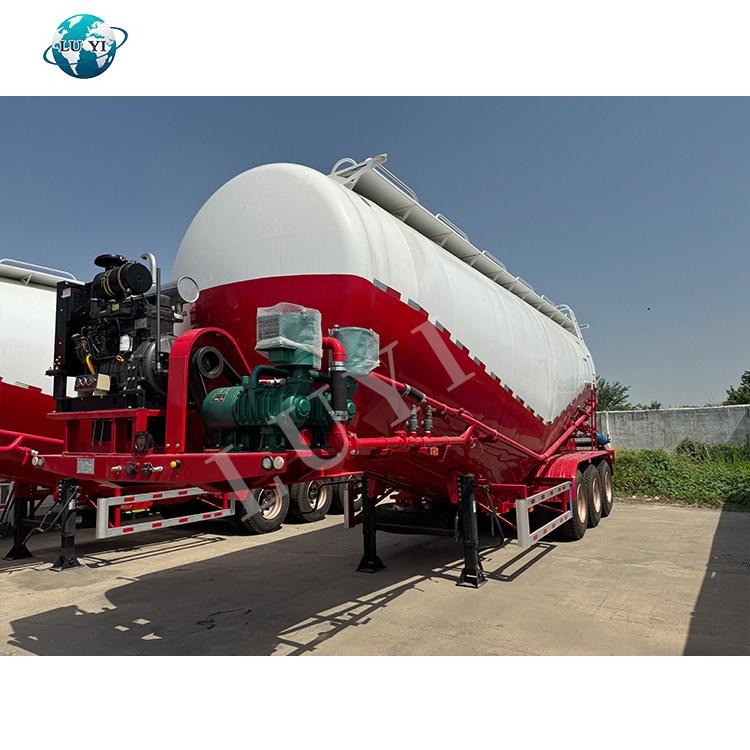 Powder Tanker Trailer Three Axle 40/50 Cbm Bottom Discharge/Unloading Bulk Cement/Fly Ash/Flour/Powder Material Transport Tank/Tanker Heavy Duty Truck Semi Tra