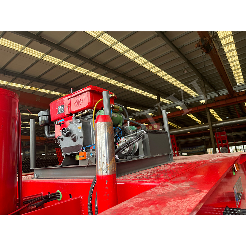 Heavy Duty Excavator Low Bed Flatbed Trailers 9 Lines 18 Axles Extendable Lowbed Truck Semi Trailer for Sale