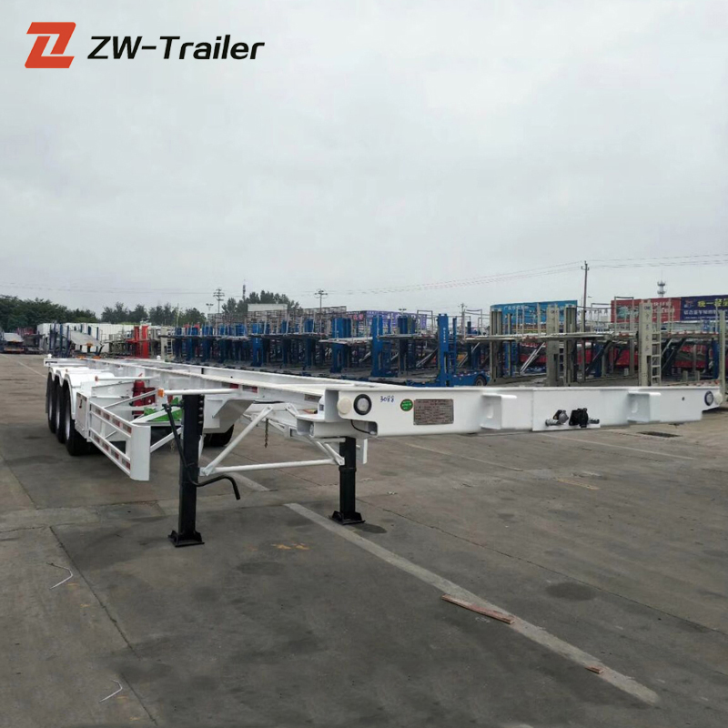 Stock 3 Axle Jost Support Leg Container Chassis Skeleton Semi Trailer