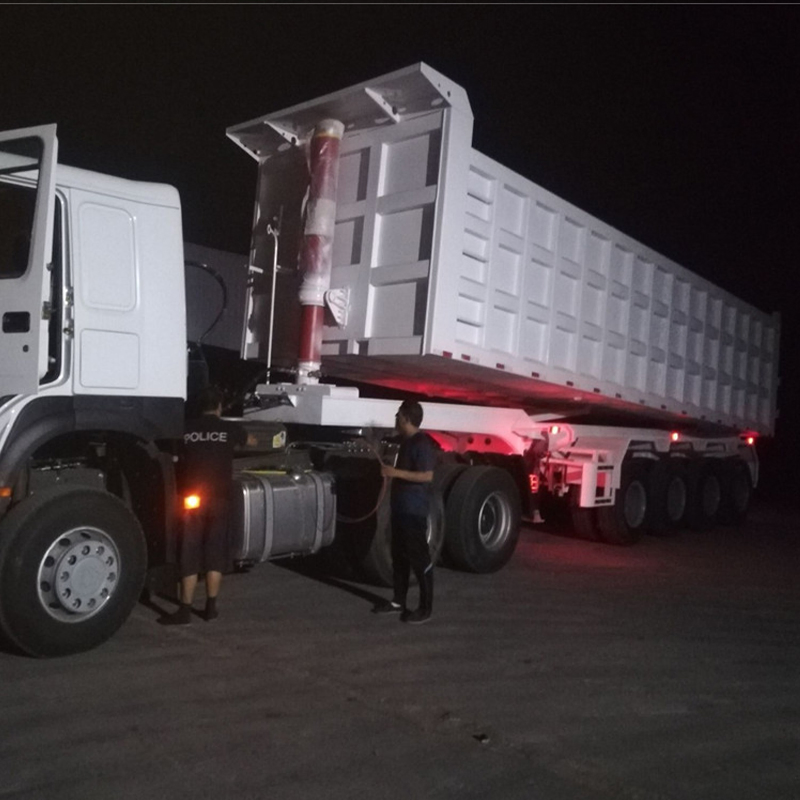 Side Roll off 4 Axles Hydraulic Tipper Dump Dumper Tipping Semi Trailer