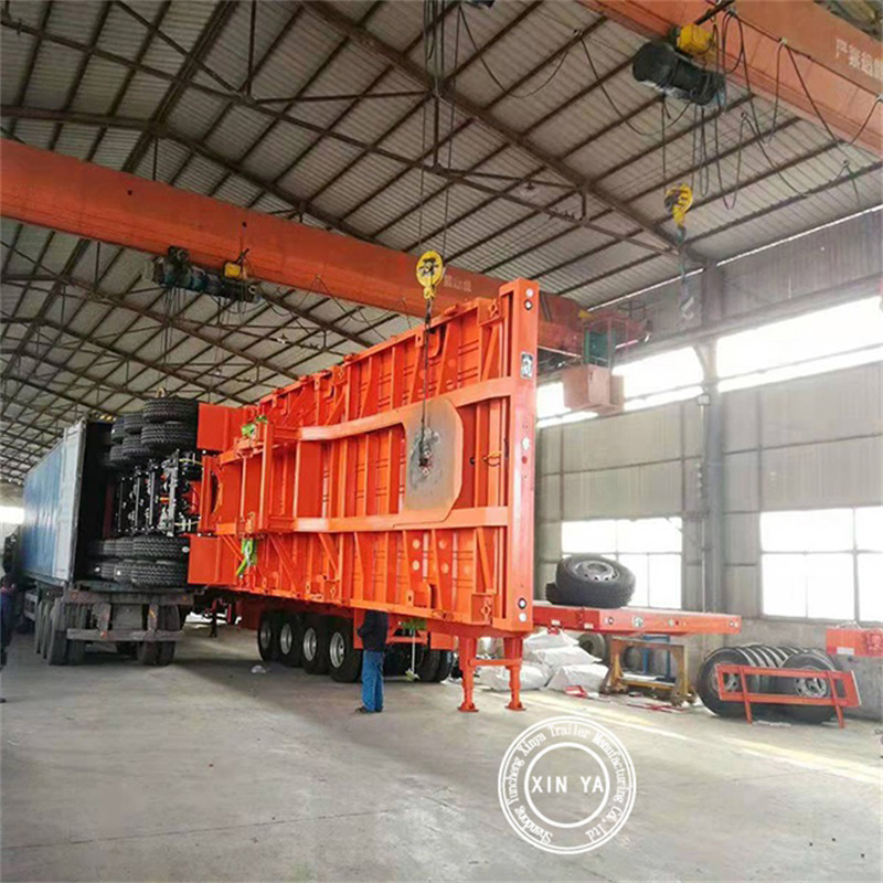 4 Axle 45FT Flatbed Semi Trailer Container Trailer Cargo Trailer Lowbed Flat Bed Semi Trailer