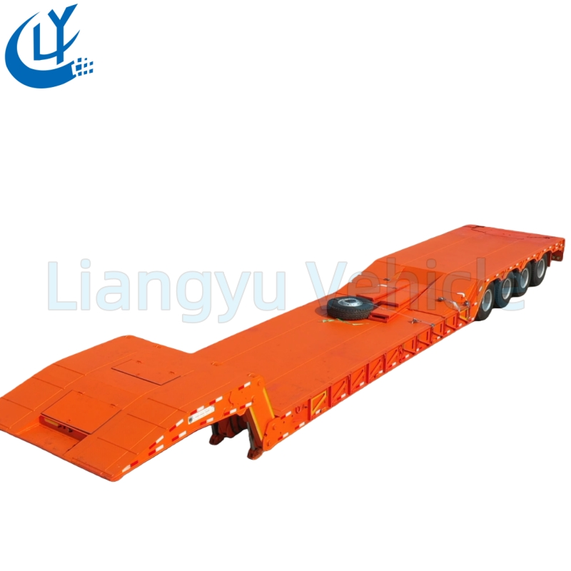 2/3/4/5/6 Axles 50t / 60t / 80t / 100t / 120t Hydraulic Folding / Foldable Gooseneck Lowbed / Flatbed / Step Deck Truck Semi Trailer for Heavy Duty Transport