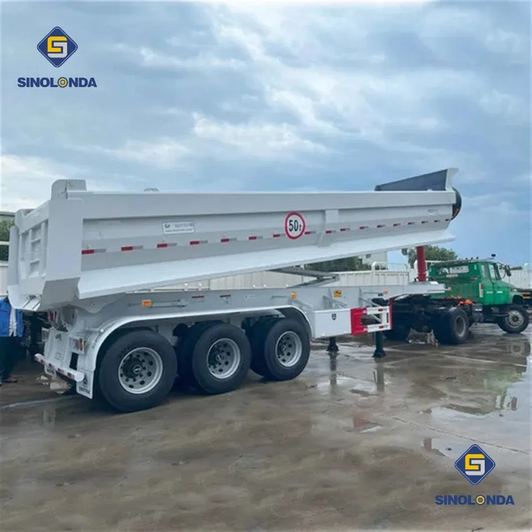 3 Axles 4 Axles 60ton 80 Tons Hydraulic Side Box Tipper Dumper Dump Semi Truck Trailer for Nigeria