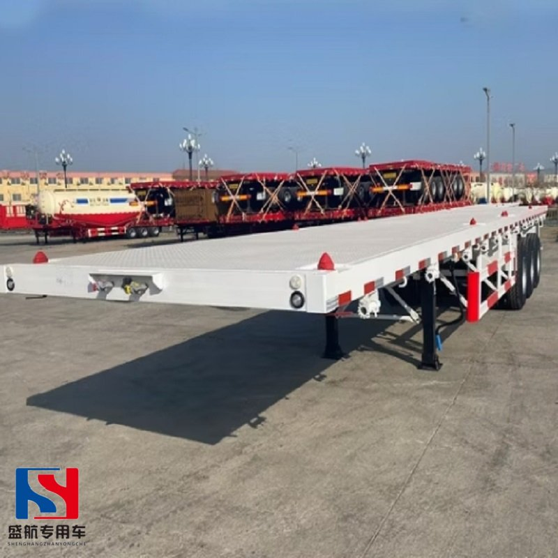 Heavy-Duty Low Flatbed Semi Trailer for Truck Efficient Cargo Transport