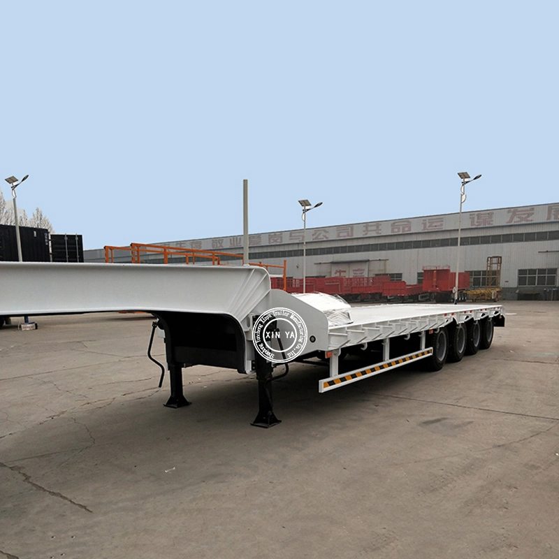 Heavy Duty Tri Axle Gooseneck Lowbed Semi Trailer 60t 100t Low Bed/Lowboy/Low Loader Trailer Bulldozer Equipment Transport Low Boy Semi Trailer Manufacturer