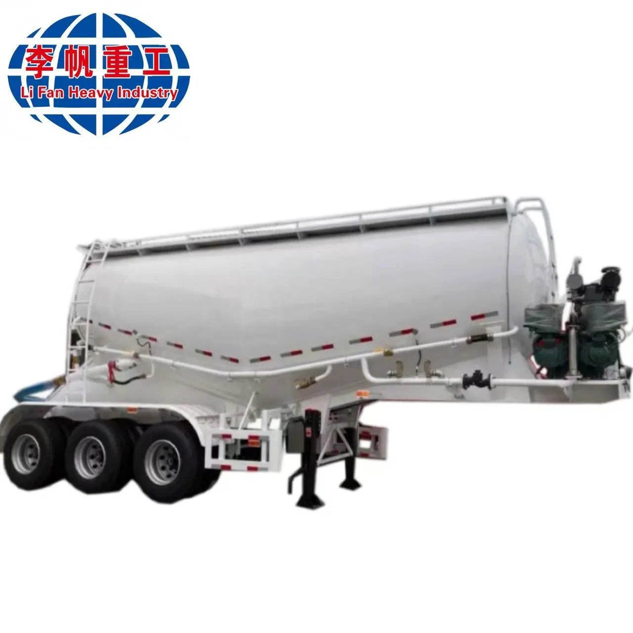 3/4/5/6 Axles Safe Powder Tank Semi Trailer with Advanced Pressure Control System High Strength Steel Body Anti-Explosion Design for Bulk Cement Transport