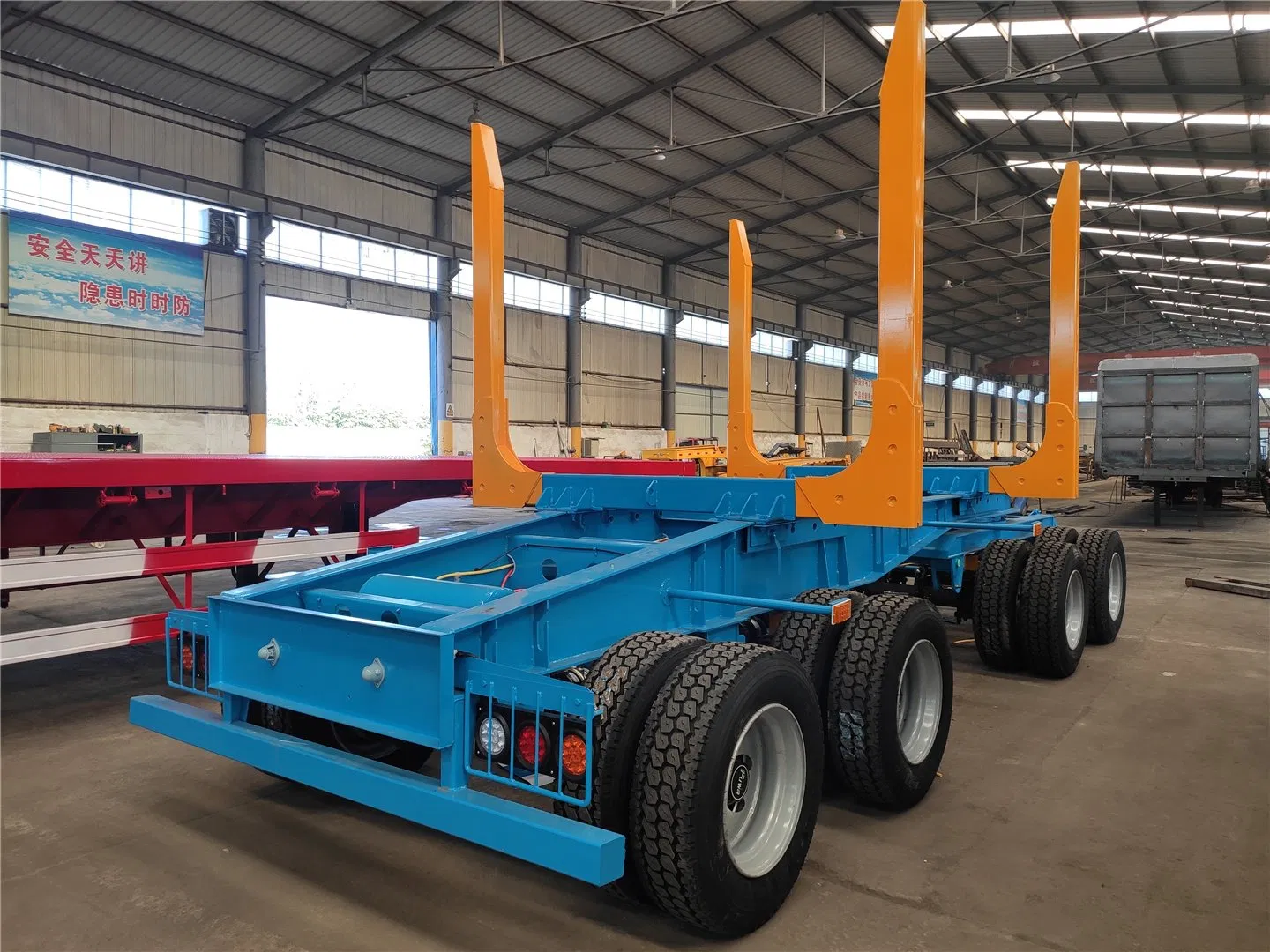 Stand Column Cargo Log Wood Timber Logging Semi Trailer