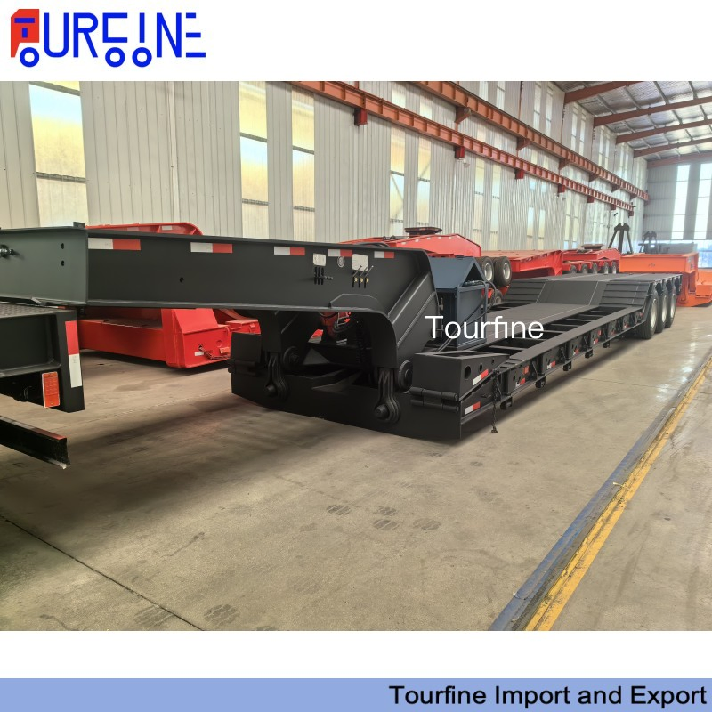 Gooseneck Drop Deck Low Bed 80tons 100tons Flatbed Detachable Removable Oversize Load Extendable Semi-Trailer for Equipment Machine