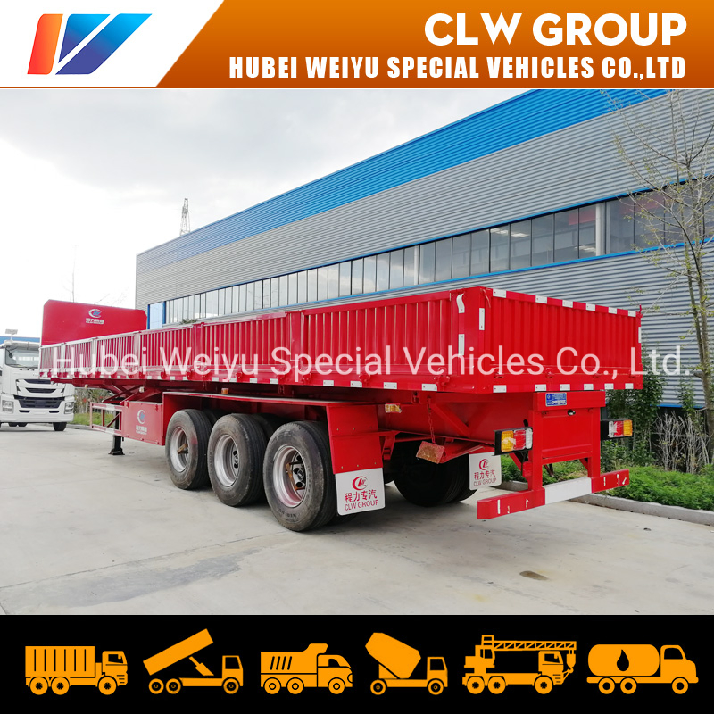 3axle 40-60ton Coal Transport Sidewall Semi Drop Fence Log Van Cargo Trailer
