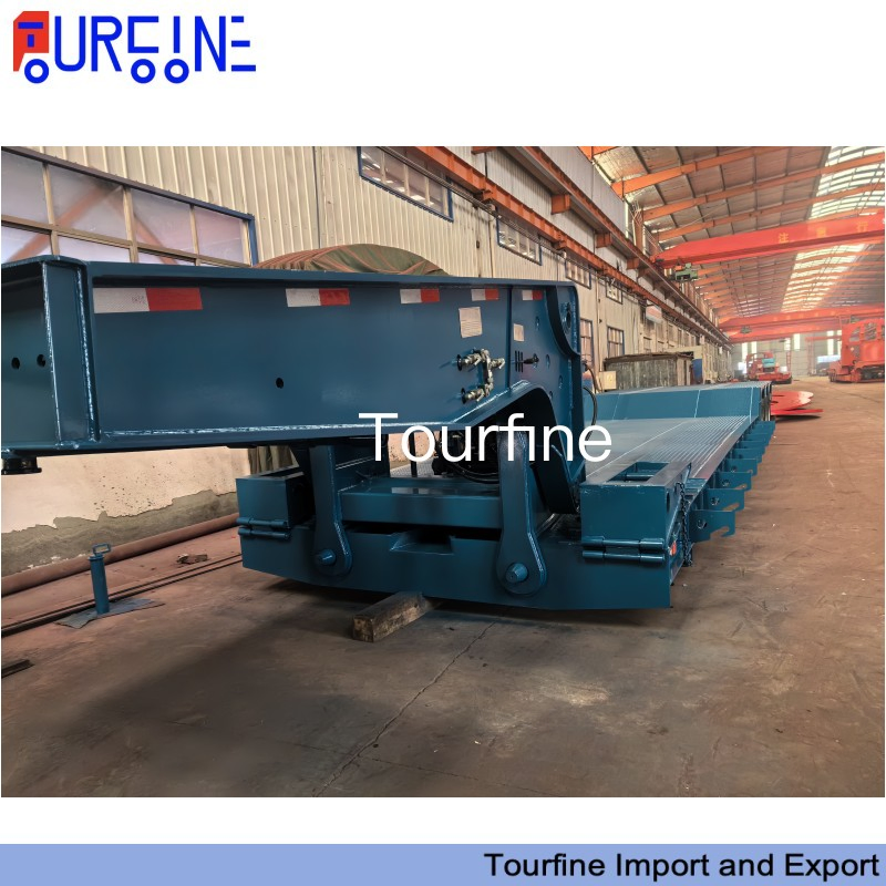Gooseneck Drop Deck Low Bed 80tons 100tons Flatbed Detachable Removable Oversize Load Extendable Semi-Trailer for Equipment Machine
