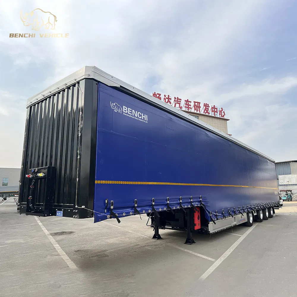 Ottc Certification Tri 3 Axle Van Box Type Truck Semi Trailer Cargo Side Curtain Semi Trailer for Sale