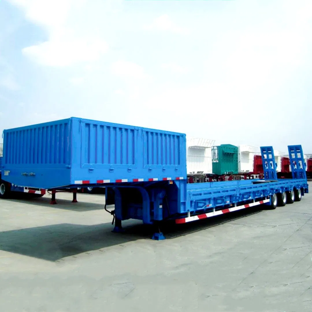 30 Ton 40FT 60 Tons Lowbed Low Bed Lowboy Cargo Transport Semi Truck Trailer