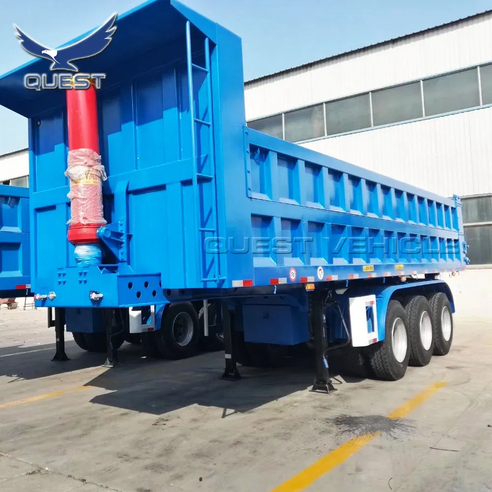 Customized Tri-Axle Tipper Box Drop Dump Semi Trailer for Transport Grain