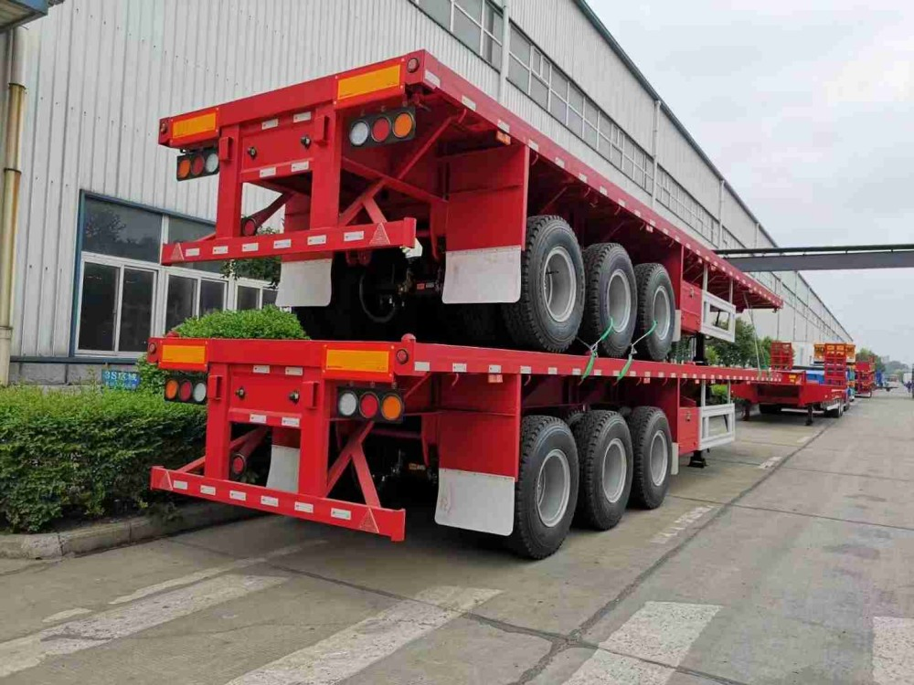 Factory Price 2axles 3 Axles Extendable 40FT Flatbed Semi Trailer with 70tons Capacity Semi Trailer
