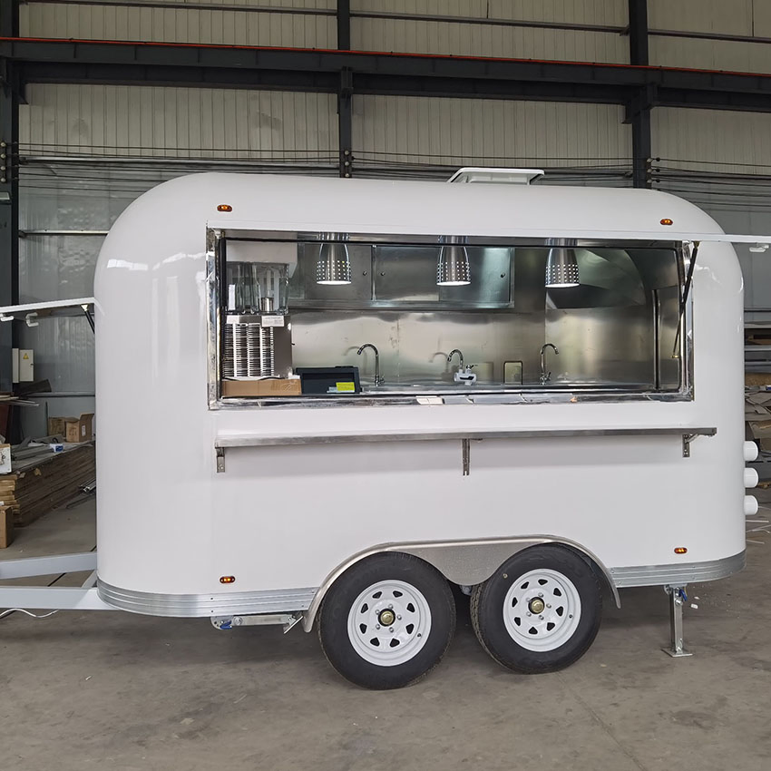 Stainless Steel Mobile Fully Equipped Hot Dog Ice Cream Cart Food Trailer with Full Kitchen