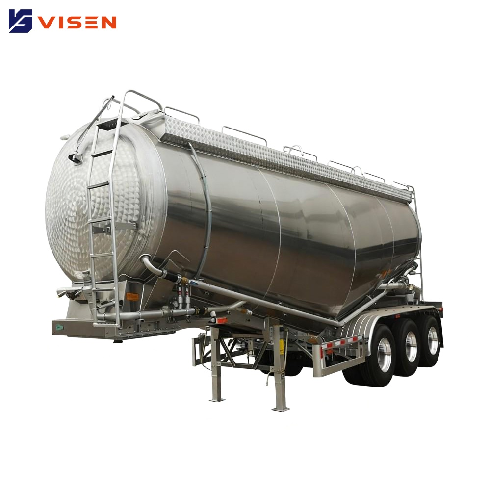 High Quality 4 Axle V Shape Steel Bulk Cement Tanker Semi Trailer 30-60 Cbm 80t Capacity for Arab Countries