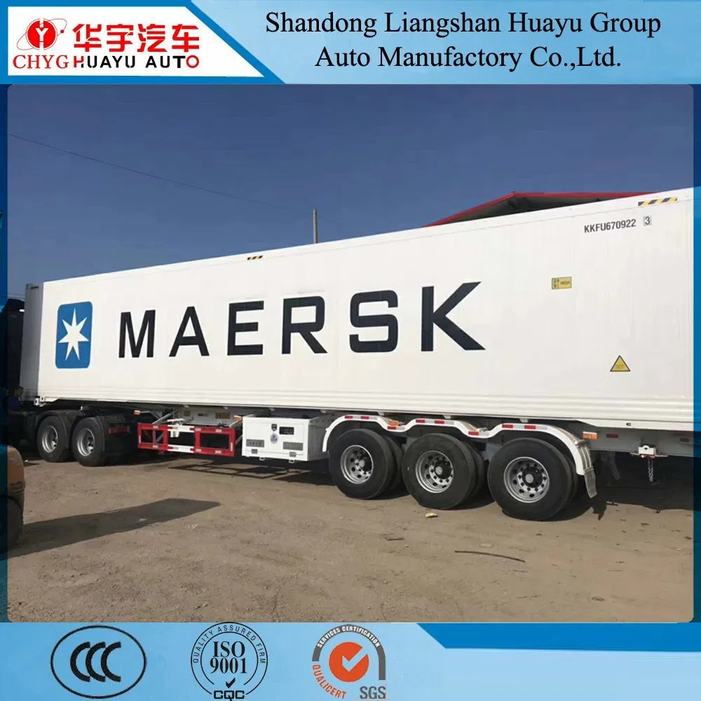 3 Axle 40FT Refrigerated Container Transport Chassis/Skeleton Semi Trailer with Diesel Generator