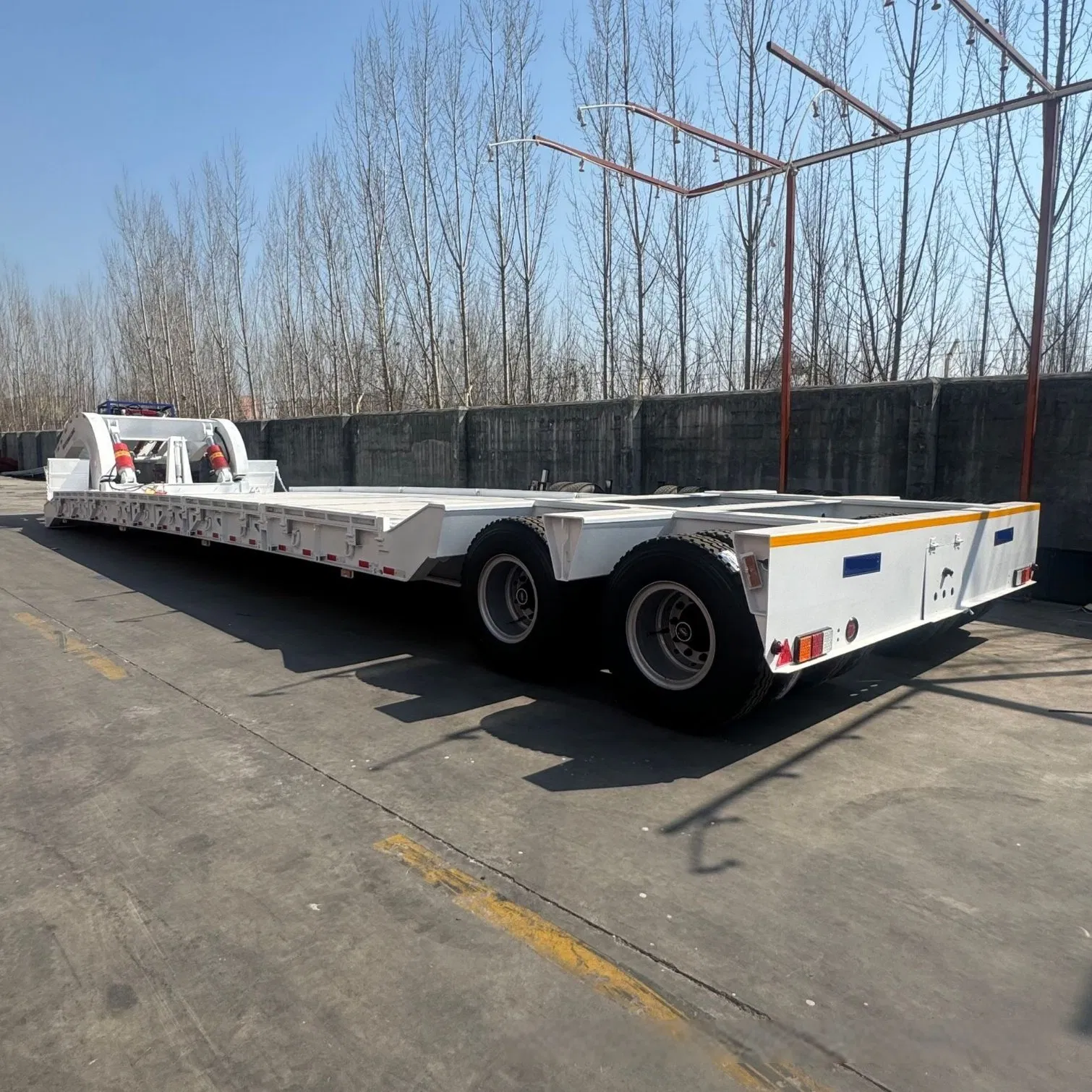 Gooseneck Flat Truck Lowboy Low Bed Trailer Shipping Container 100 Ton Lowbed Log Semi Trailer