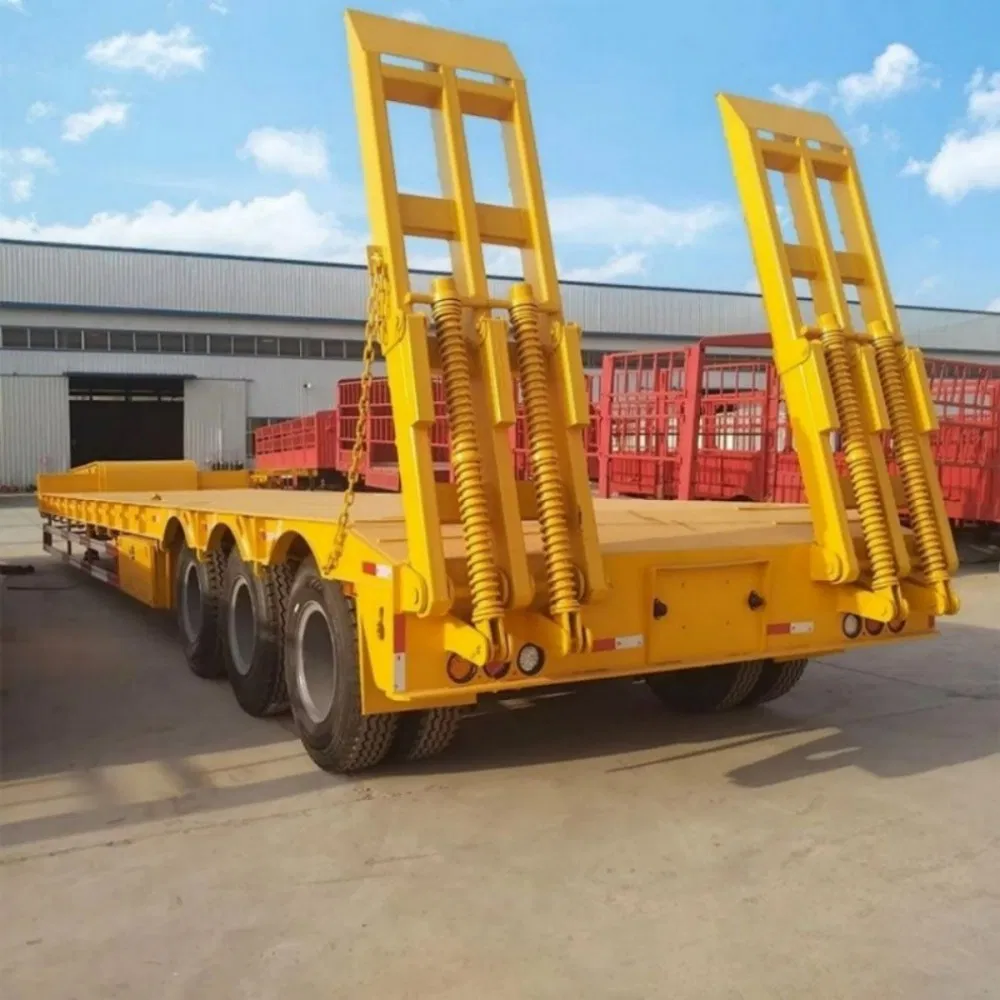 China 13-Meter Special Purpose Low-Bed Semi-Trailers with 12 Wheels Good Price Low-Bed Truck Trailers for Sale