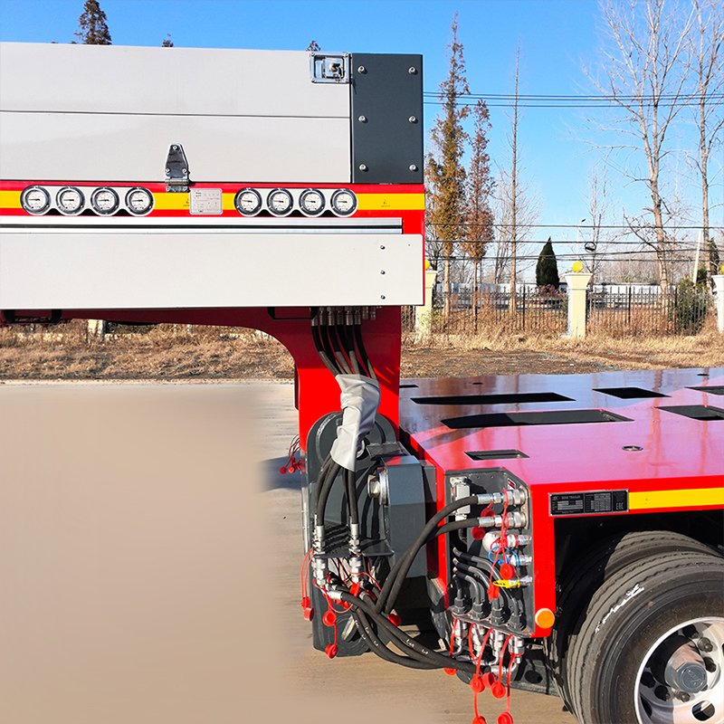 Gooseneck Flatbed Low Bed Transport All Terrain Truck Towing Semi Trailer Heavy Duty Industrial Marine Dump Hydraulic Modular Truck Trailer