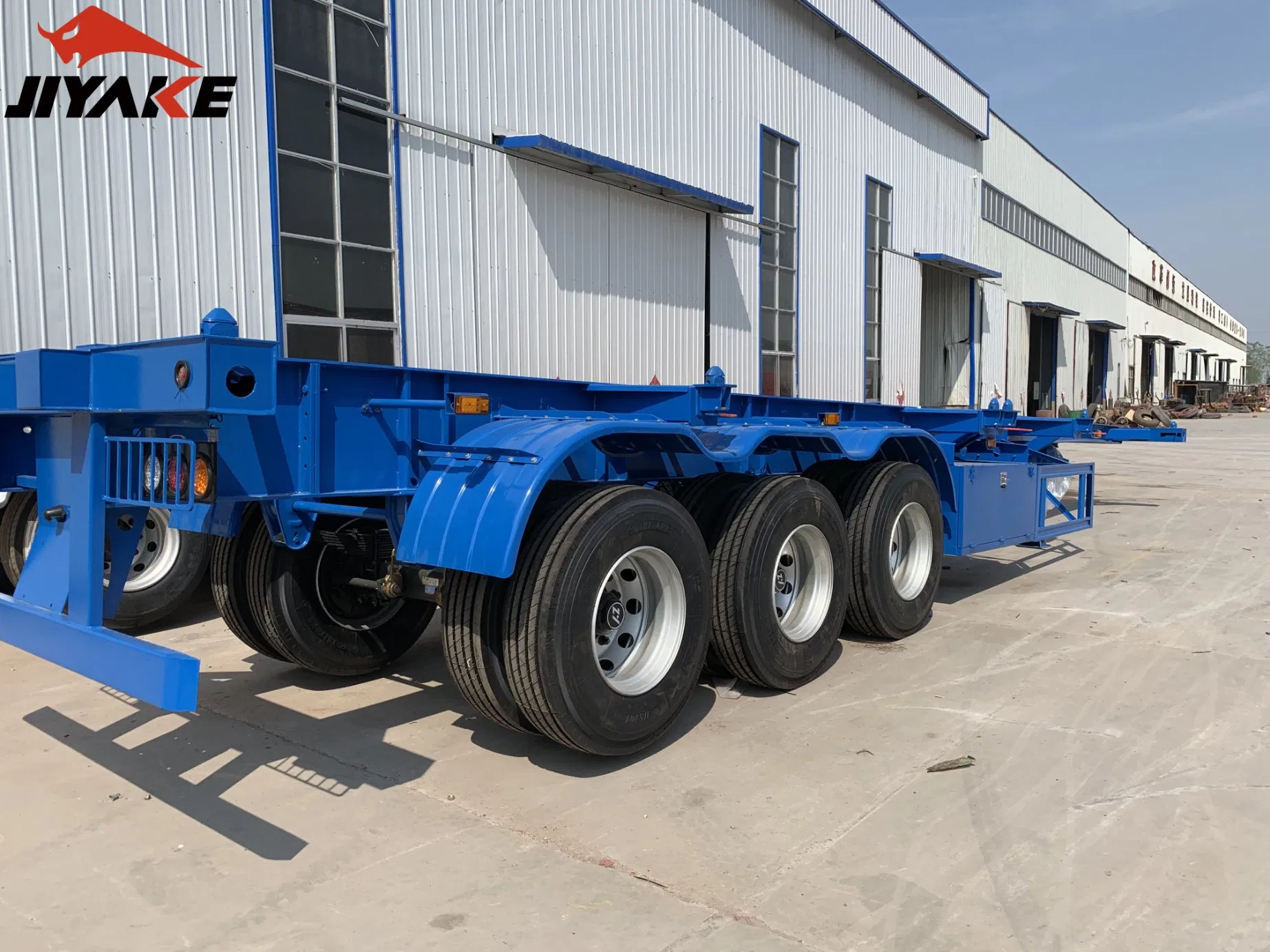 3 Axles 60 Ton Detachable Skeleton Slider Extendable Skeleton Semi Trailer Skeleton Container Semi Trailer