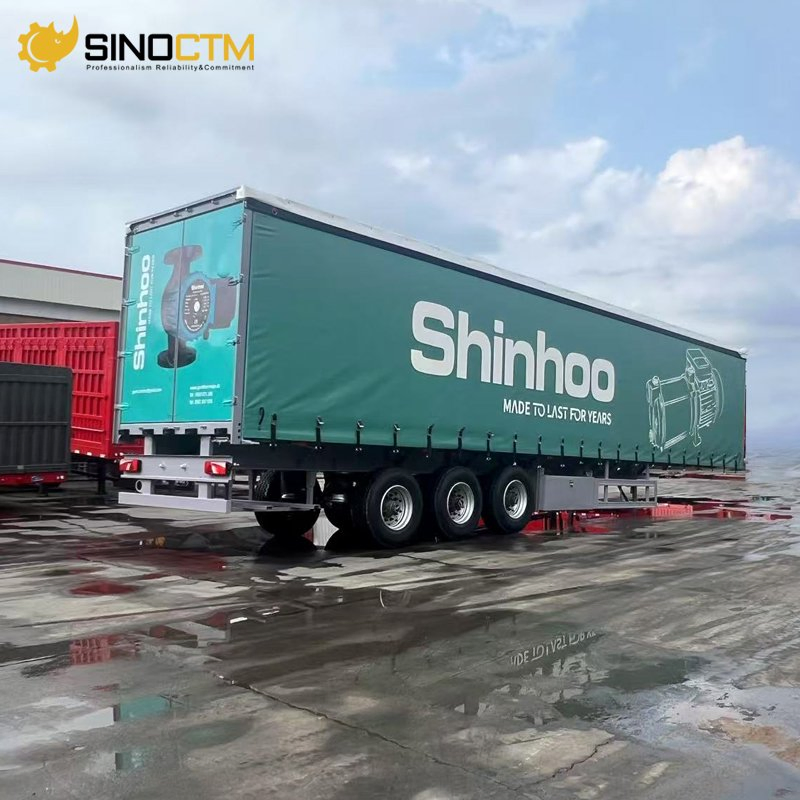 New 3/4 Axle Dry Van Cargo Trailer 45FT 60tons Side Curtain Box Open Container Semi Trailer Price