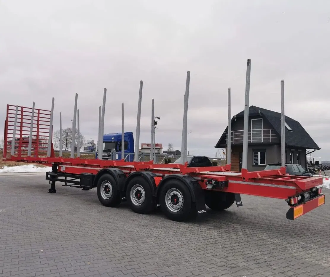 3 Axle Flatbed Chassis Transporting Economic Timber Log Wood Timber Steel Logging Semi Trailer