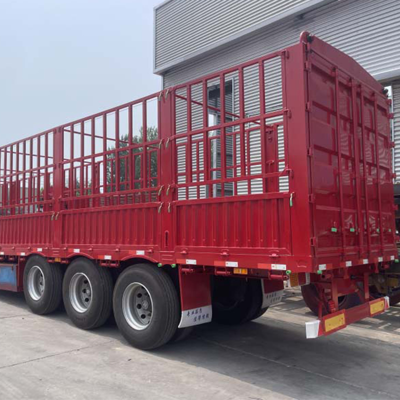 Fence Semi Trailer 3/4 Axle Cargo Extended Flat Bed Fence Side Board Semi Trailer