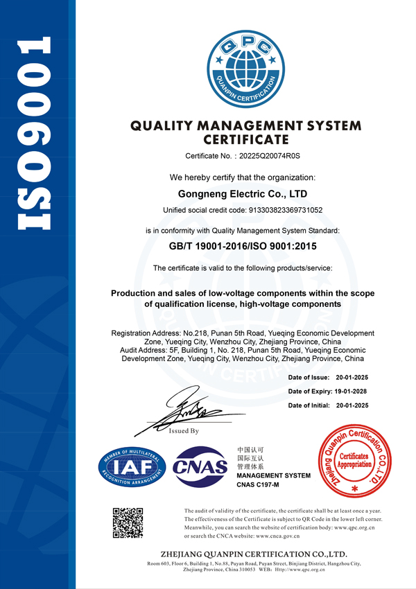 Igoye Energy system management certificate - quality management system
