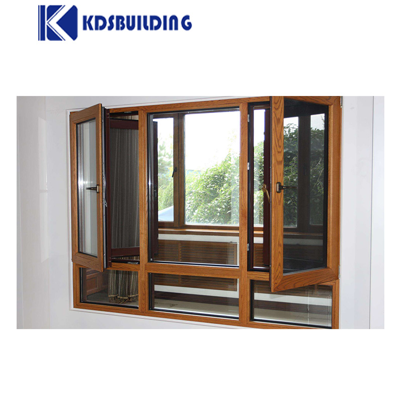 Kdsbuilding Red Antipolvo Hidrofóbica Americana Nfrc Ventana Red Doble Hoja Puerta de Aleación de Aluminio