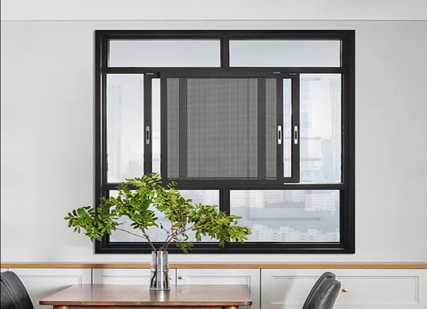 Marcos de Ventanas de Aluminio Deslizantes Negros Ventanas de Cristal Deslizantes