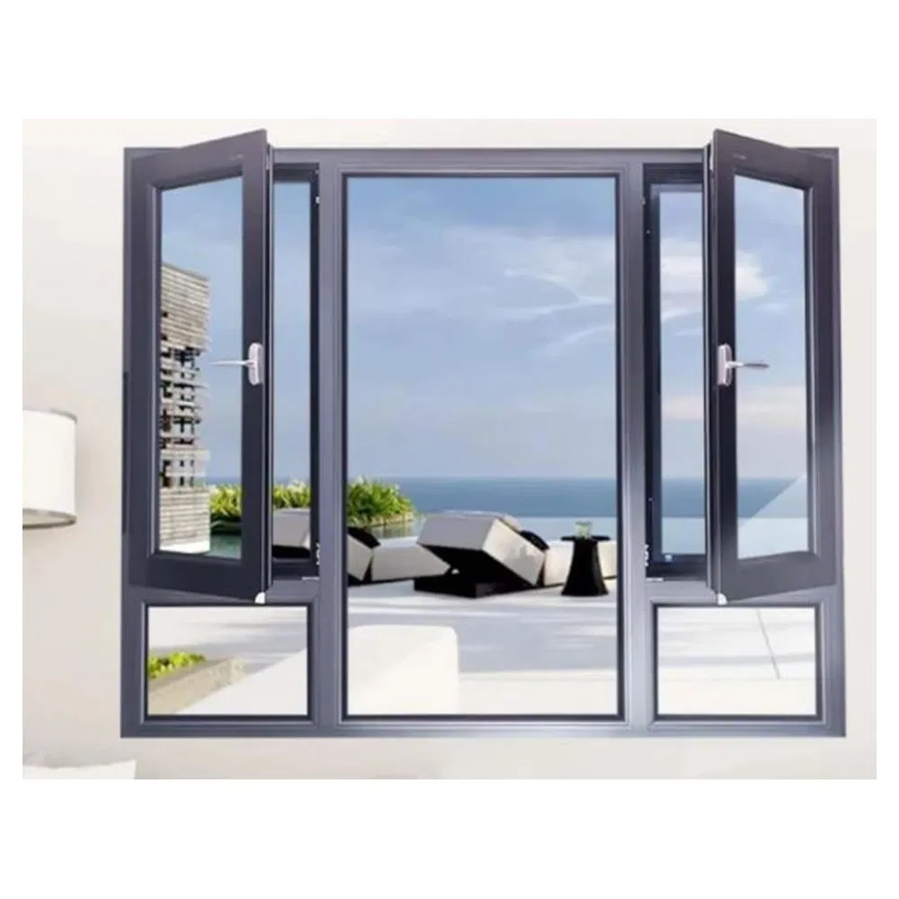 Perfil de aleación de aluminio con ruptura térmica fábrica personalizada ventana de aluminio de doble acristalamiento