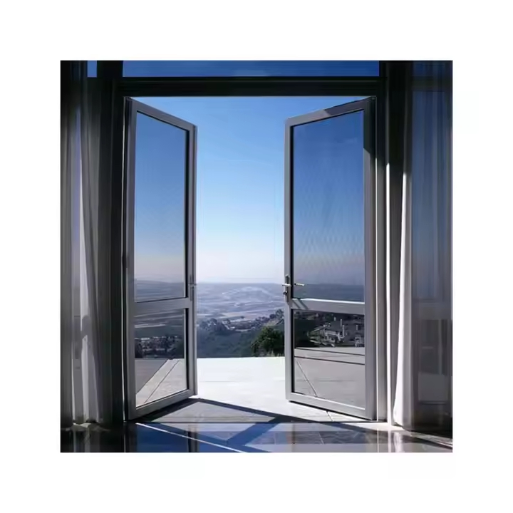 Ventana deslizante de aleación de aluminio negro con vidrio aislante doble