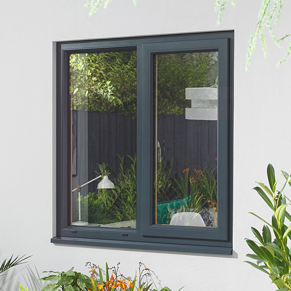 Ventana de aluminio Toma de gran tamaño con doble cristal, ventana de aluminio de hoja sencilla