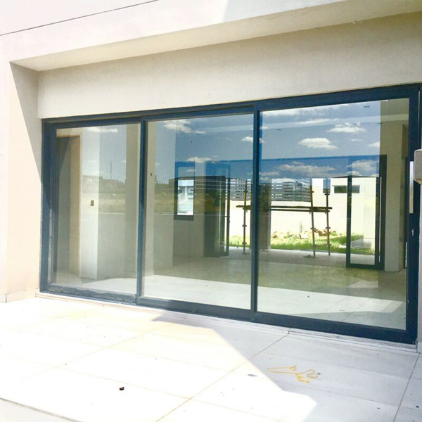 Ventana de aluminio Toma de gran tamaño con doble cristal, ventana de aluminio de hoja sencilla