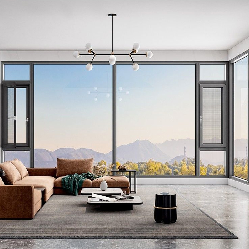 Marco de ventana de ruptura térmica de aleación de aluminio duradero, con apertura oscilobatiente, construcción impermeable y estética moderna