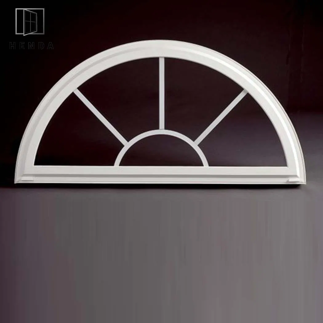 Diseño de Ventanas Arqueadas de Aluminio con Marco Francés para Casa, Ventana Casement Semi Arco Grande de Aluminio con Reja