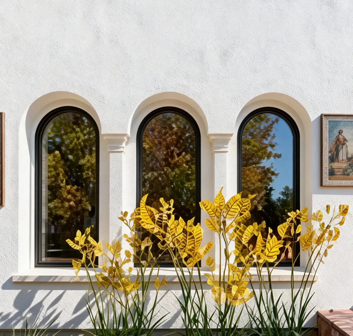 Ventanas de aluminio arqueadas con radio personalizado para casas modernas