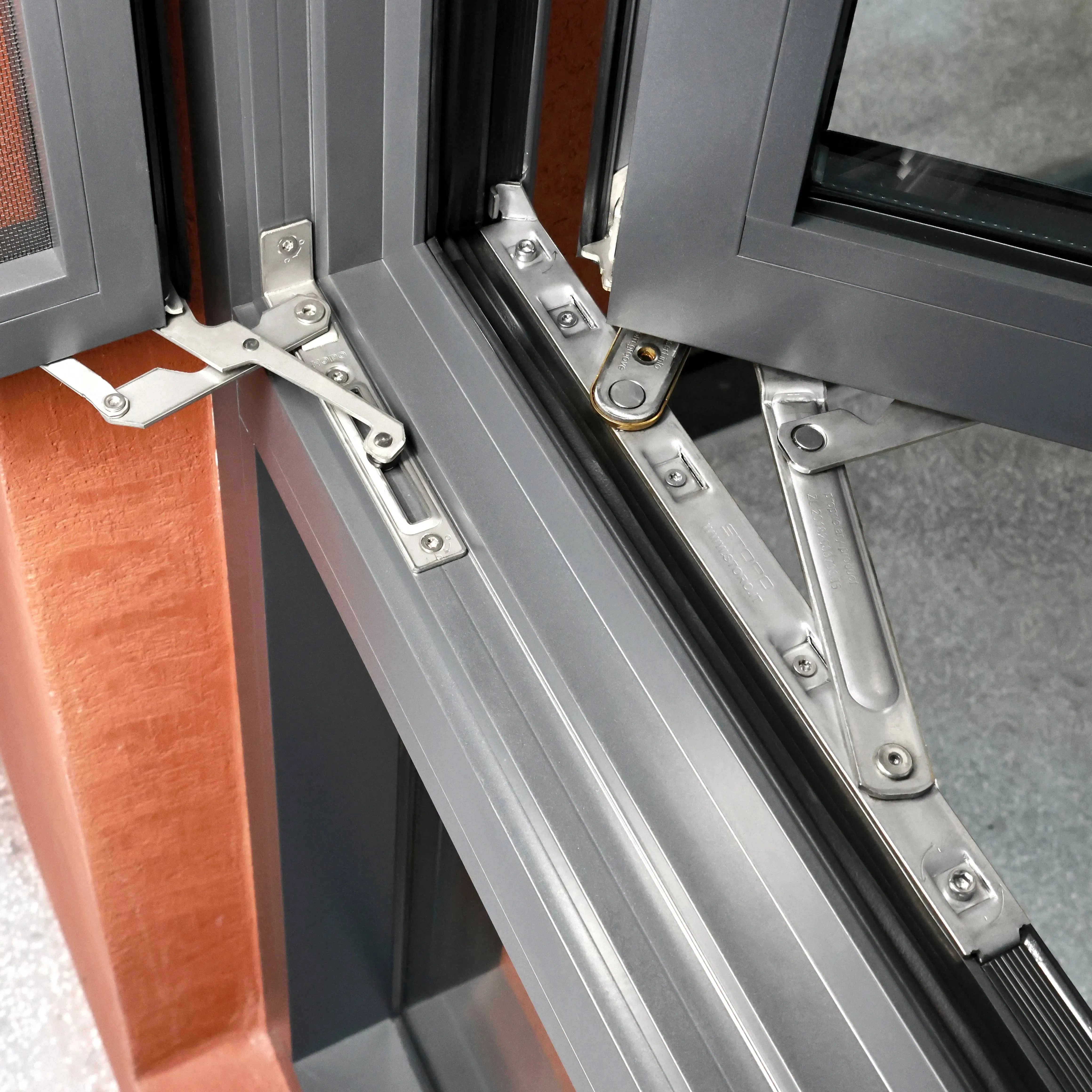 Ventana de marco de aleación de aluminio con vidrio claro de fábrica, diseño moderno, perfil de aluminio con ruptura térmica, ventanas de casement