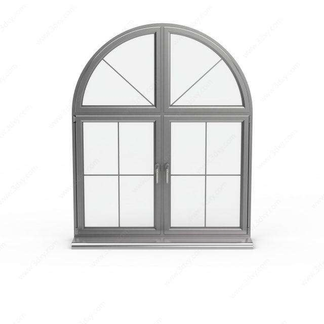 Ventanas Francesas de Madera con Arco de Aluminio