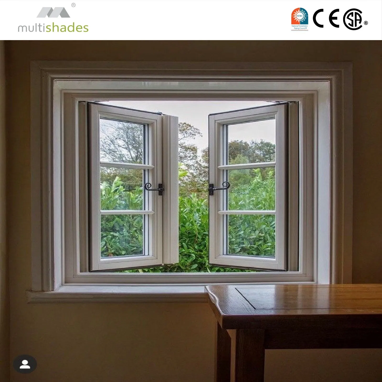 Ventana de aluminio francesa de alta gama con diseño retro y marcos ultradelgados, ventana metálica de estilo francés moderno con herrajes de marca de primera