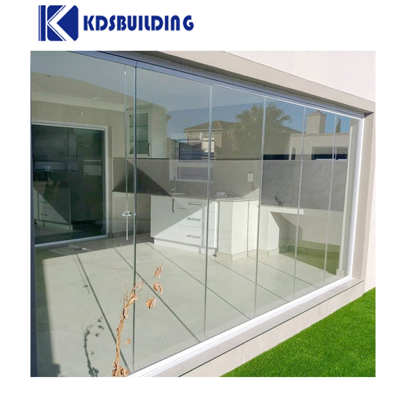 Precio de barandilla de vidrio sin marco de aluminio, puertas y ventanas plegables en Dubái con marco delgado y deslizamiento horizontal