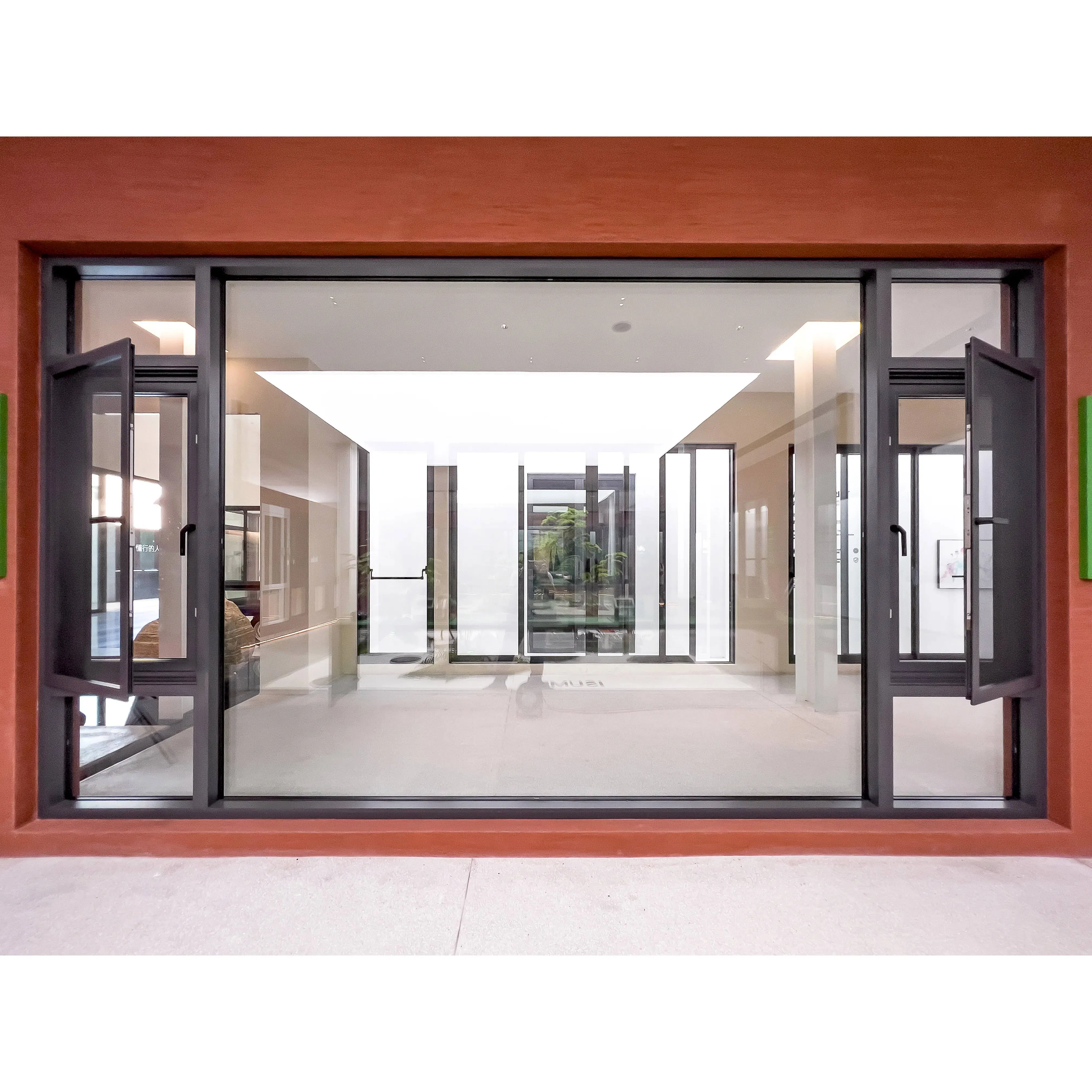 Ventana de marco de aleación de aluminio con vidrio claro de fábrica, diseño moderno, perfil de aluminio con ruptura térmica, ventanas de casement