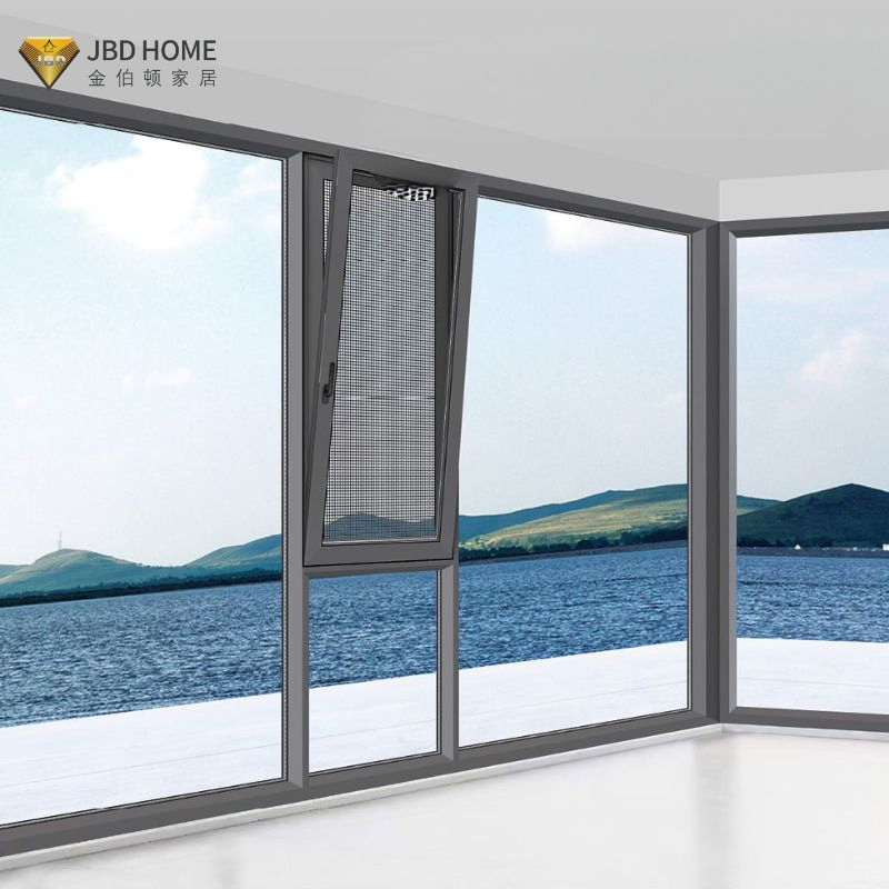 Ventana de Casement Moderna de Metal Negro con Gran Cristal Doble Pane Certificado por Nfrc (Aluminio)