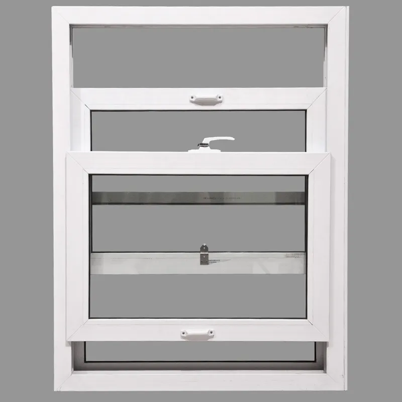 Ventanas de doble y simple hoja de aluminio con ruptura térmica personalizables de color negro, diseño vertical deslizante de estilo americano