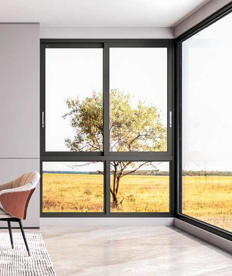 Ventana de toldo energéticamente eficiente con ruptura térmica y perfil de aluminio
