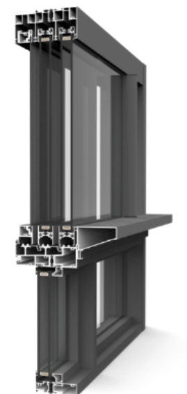 Ventana de toldo energéticamente eficiente con ruptura térmica y perfil de aluminio